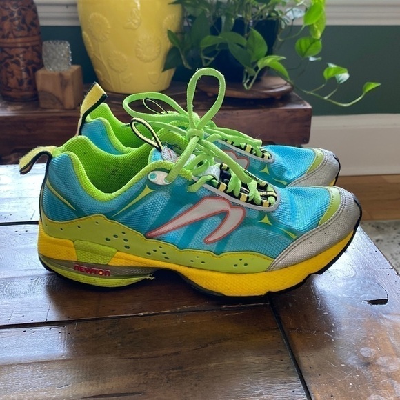 Newton Terra Momentum Running Blue Lime Women Training Sneakers Size 7 - Picture 2 of 13